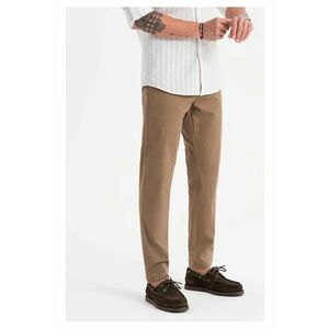 Pantaloni chino REGULAR FIT cu textura delicata OM-PACP-0184 - Bej inchis imagine