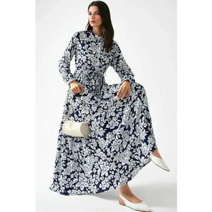 Rochie maxi - imprimeu - albastru - textil imagine