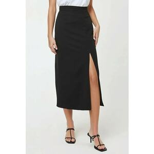 Fusta maxi bodycon dama - tricot - negru imagine
