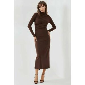 Rochie midi - mulata - culoare maro - jerseu imagine