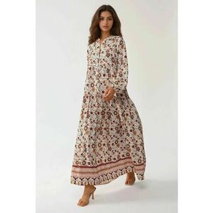 Rochie maxi - decolteu in V - multicolor - textil imagine