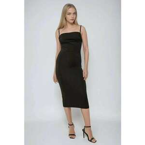 Rochie midi mulata - guler inalt - negru - jerseu imagine