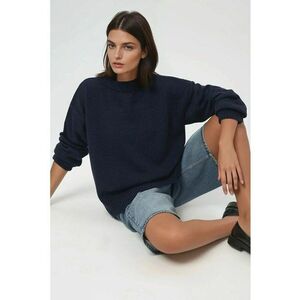 Pulover de dama guler rotund - confortabil - albastru - tricot imagine