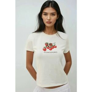 Tricou dama guler rotund - imprimeu - multicolor - jerseu imagine