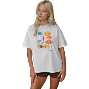 Tricou dama bumbac - supradimensionat - alb imagine