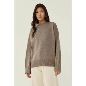 Pulover dama guler rotund - confortabil - maro - tricot imagine