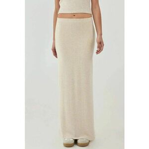 Fuste - fusta texturata moale - talie elastica - bej - tricot imagine