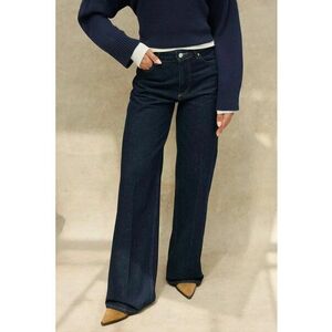 Blugi dama Wide Leg - albastru inchis - denim - talie normala imagine