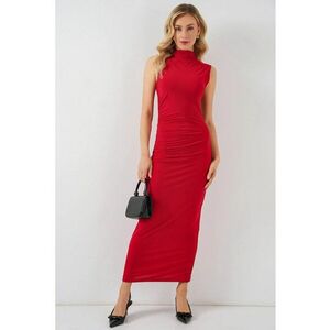 Rochie midi - HiCCUP - guler inalt - rosu - jerseu imagine