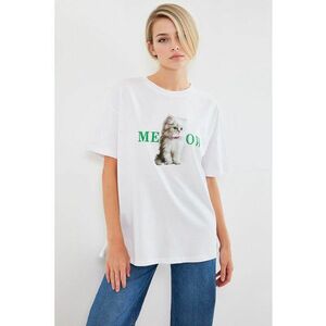 Tricou dama - HiCCUP - supradimensionat - imprimeu elegant - bumbac - multicolor imagine