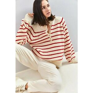 Pulover dama - cu dungi - tricot - Multicolor - imagine