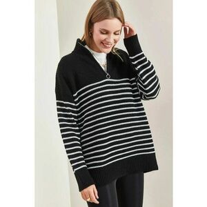 Pulover dama cu guler cu fermoar - croiala lejera - tricot - imagine