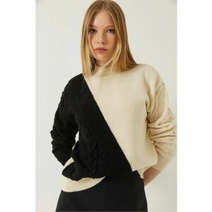 Pulover dama - guler inalt - nervuri - tricot - imagine
