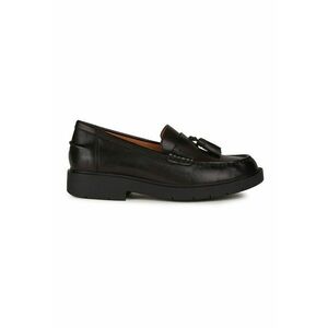 Pantofi loafer de piele cu franjuri - Negru imagine