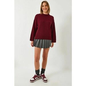 Pulover dama - LUCCI - croiala lejera - visiniu - tricot - imagine