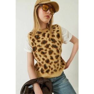 Vesta tricotata - imprimeu leopard - croiala lejera - tricot - imagine