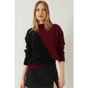 Pulover dama - guler inalt - nervuri - tricot - imagine