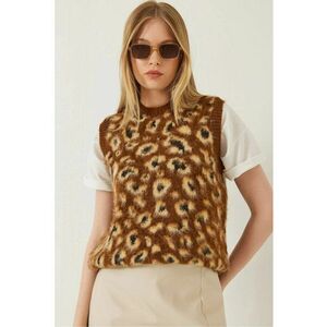 Vesta tricotata - imprimeu leopard - croiala lejera - tricot - imagine