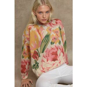 Pulover tricotat - guler rotund - material tricot - Multicolor - imagine