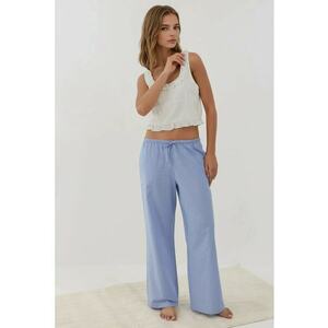Pantaloni de pijama largi - poliester - albastru imagine