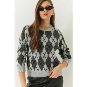 Pulover tricotat - guler rotund - model baclava - material acrilic-poliester-polibutilena - imagine