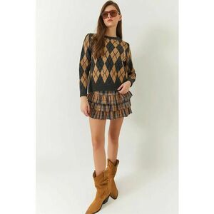 Pulover tricotat - guler rotund - model baclava - tricot - imagine