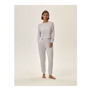 Set trening dama Clytia 2 - gri deschis - maneci lungi - croiala regular fit - poliester imagine