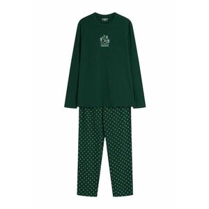 Pijamale barbati verde inchis - bumbac - maneca lunga - pantaloni lungi imagine