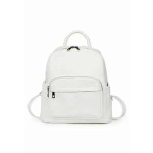 Rucsac din piele naturala Vicenzo alb - compartiment principal spatios - 28x25x12cm imagine