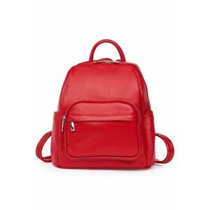 Rucsac din piele naturala Vicenzo - rosu - 28x25x12cm imagine