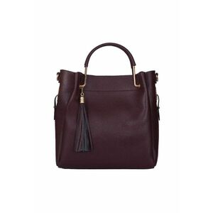 Geanta Fabiana din piele naturala pentru dama - Visiniu - 32x32cm imagine