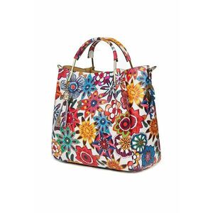 Geanta Fabiana din piele naturala pentru dama - Flori - 32x32cm imagine