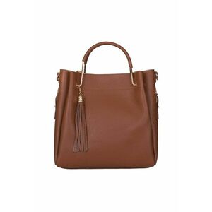 Geanta Fabiana din piele naturala pentru dama - Coniac - 32x32cm imagine