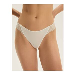 Chiloti tanga Alb Crem Century - Alb imagine