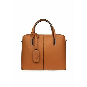 Geanta dama din piele naturala Gianna gri - Coniac imagine