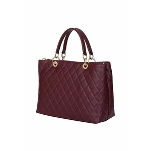 Geanta din piele matlasata Gisella verde - Visiniu imagine