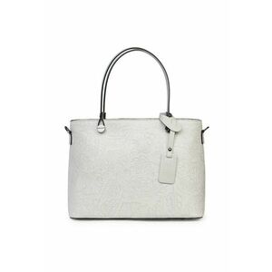 Geanta piele cu model floral Monica - Gri imagine