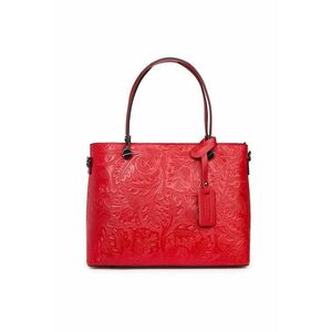 Geanta piele cu model floral Monica - Rosu imagine