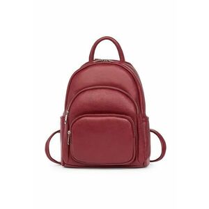 Rucsac din piele naturala - Alghero - 28x25x14cm - Rosu inchis imagine
