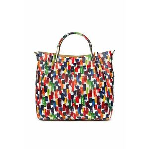 Geanta dama din piele naturala Fabiana cu model - Multicolor imagine