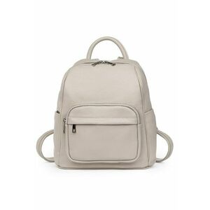 Rucsac din piele naturala - Vicenzo - 28x25x12cm - Gri imagine