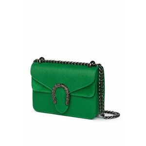 Poseta dama din piele naturala Dalia verde - 15x20cm imagine