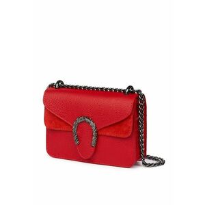 Poseta dama din piele naturala Dalia rosie - 15x20cm imagine
