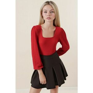 Bluza dama - HiCCUP - decolteu patrat - poliester/lycra - rosu imagine