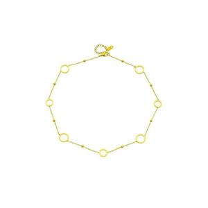 Colier auriu - din otel inoxidabil - suflat cu aur 18k - cu cerculete - Eden C1 imagine