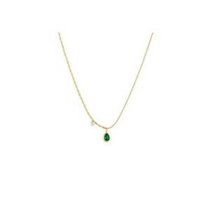 Colier auriu - din otel inoxidabil - suflat cu aur 18k - delicat - cu pietre din zirconiu - Edvina C1 imagine