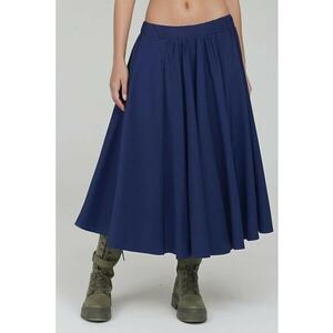 Fusta maxi dama - textil - bleumarin imagine