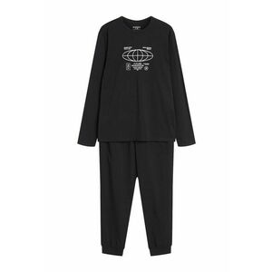 Pijamale pentru barbati - Loger - bumbac - imprimeu original - negru - Negru imagine
