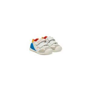 Pantofi sport cu imprimeu si segment dublu cu inchidere velcro - Alb imagine