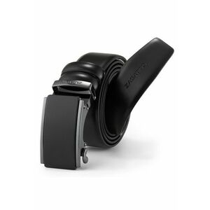 Curea din piele cu logo gravat - Negru imagine